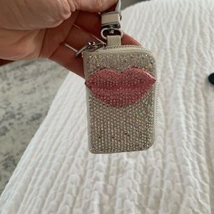 Rhinestone Bling Zippered Key Case Fob
